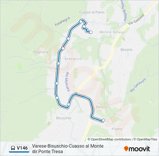 Percorso linea bus V146