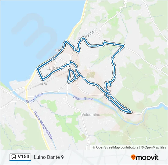 V150 Bus Line Map