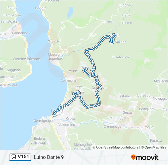 Percorso linea bus V151