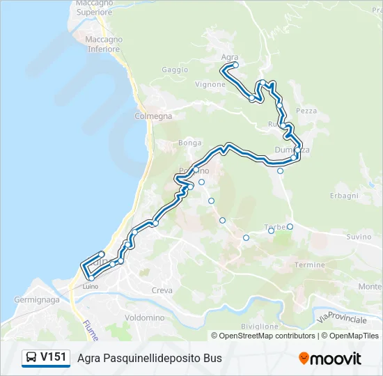 Percorso linea bus V151