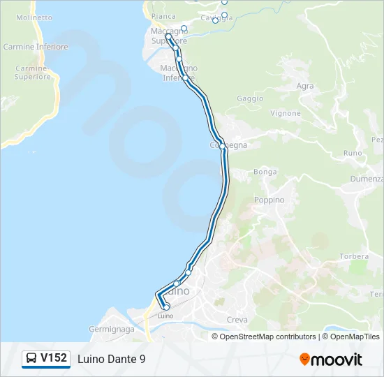 Percorso linea bus V152
