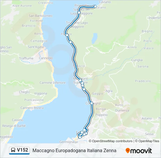 V152 Bus Line Map