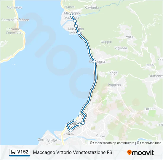 V152 Bus Line Map