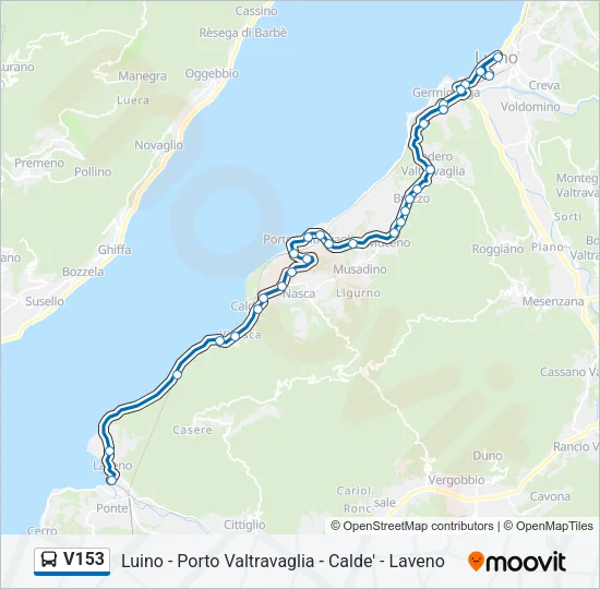 Percorso linea bus V153