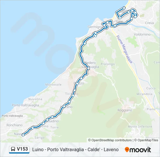 V153 Bus Line Map