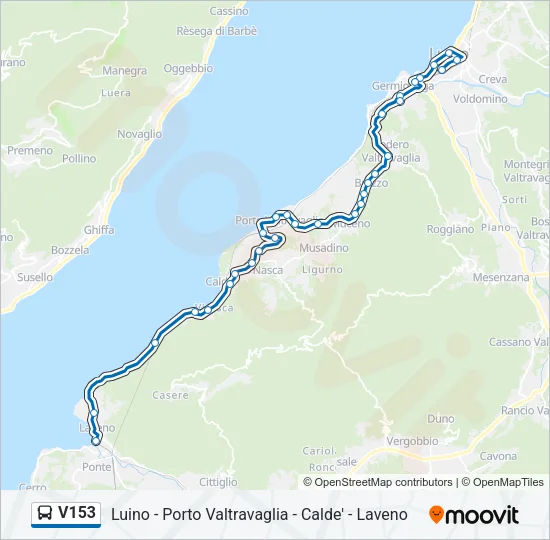V153 Bus Line Map