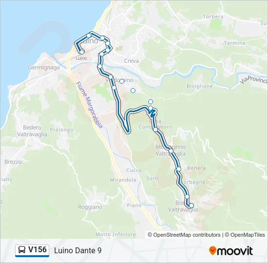 V156 Bus Line Map