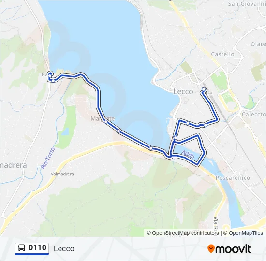 D110 Bus Line Map