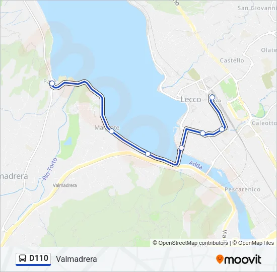 D110 Bus Line Map