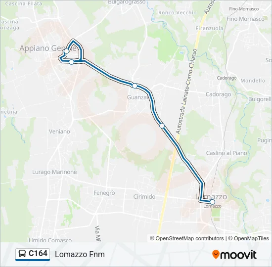 C164 Bus Line Map