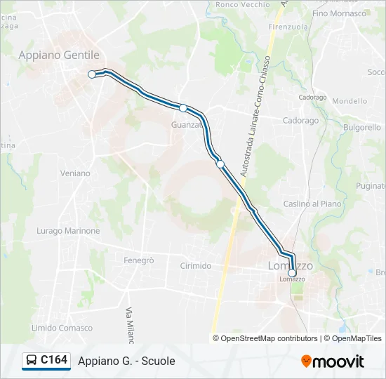 C164 Bus Line Map
