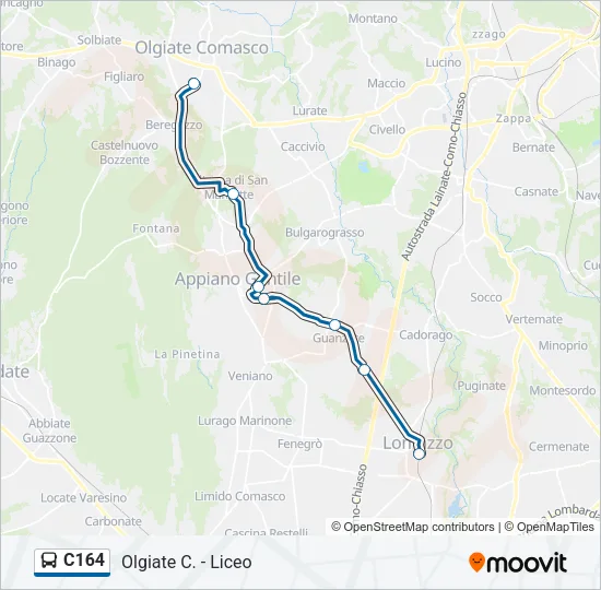 C164 Bus Line Map