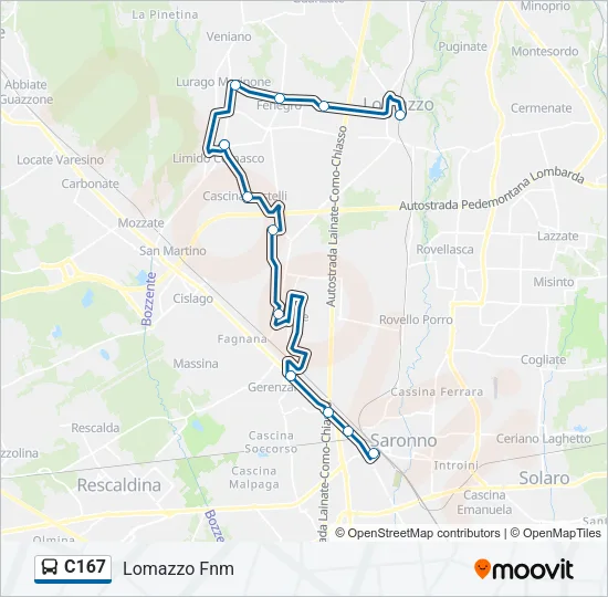 C167 Bus Line Map