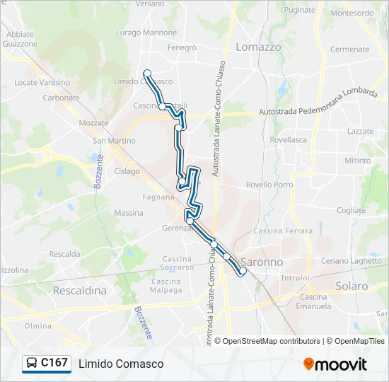 C167 Bus Line Map