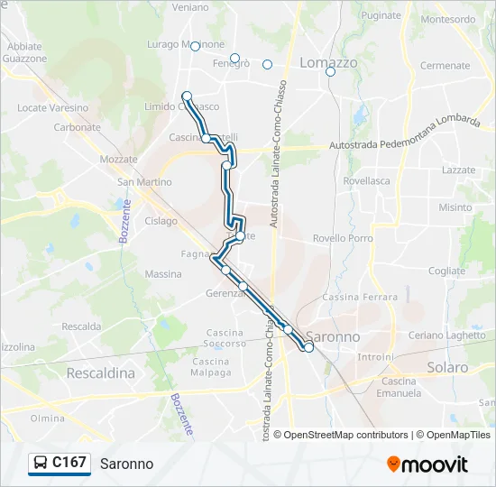 C167 Bus Line Map