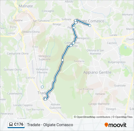 C176 Bus Line Map
