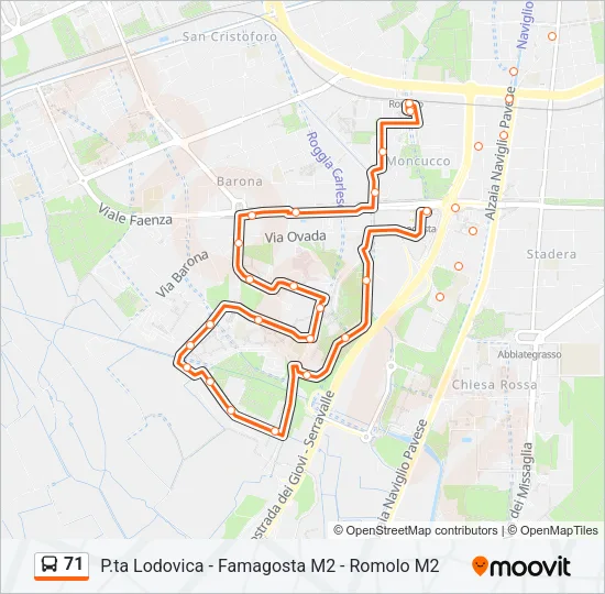 71 Bus Line Map