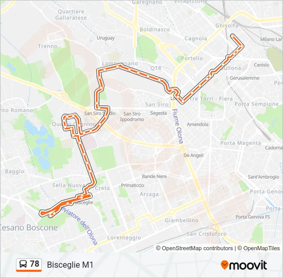 78 Bus Line Map