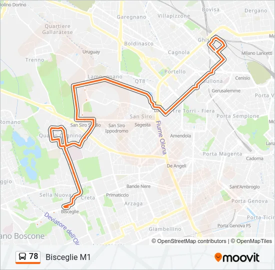 78 Bus Line Map