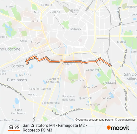 95 Bus Line Map