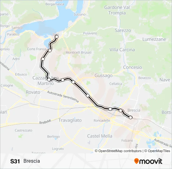 S31 S31 Route: Schedules, Stops & Maps - Brescia (Updated)