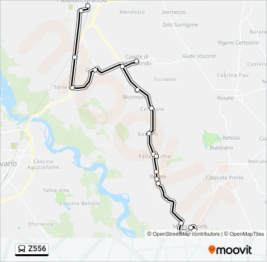 Z556 Bus Line Map