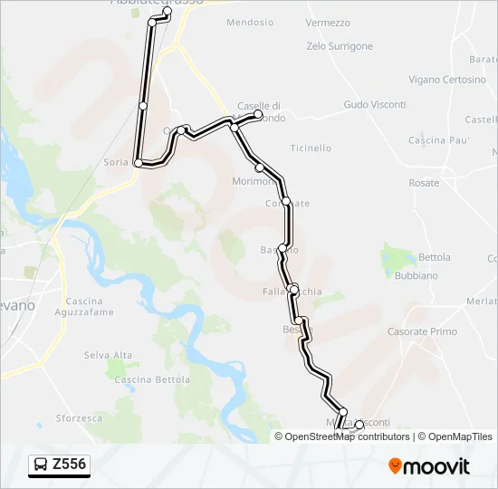Z556 Bus Line Map