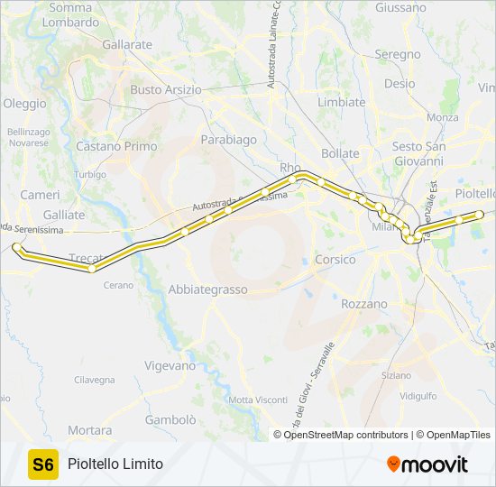 S6 train Line Map