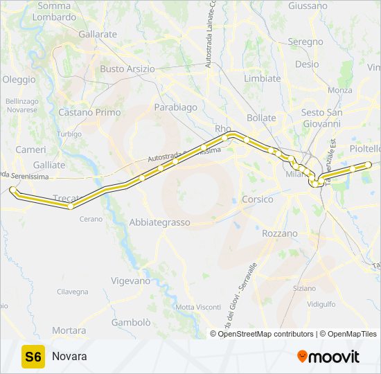 S6 train Line Map