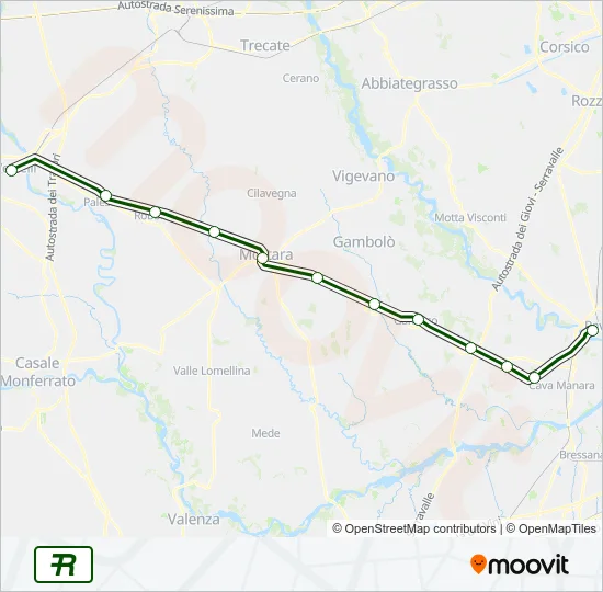 Percorso linea  R36