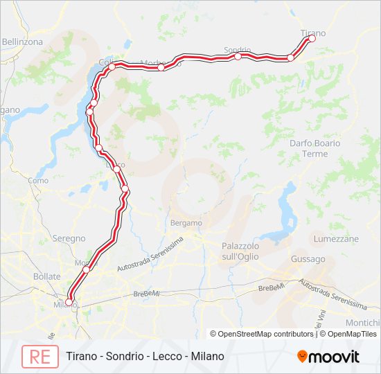 Percorso linea  RE8