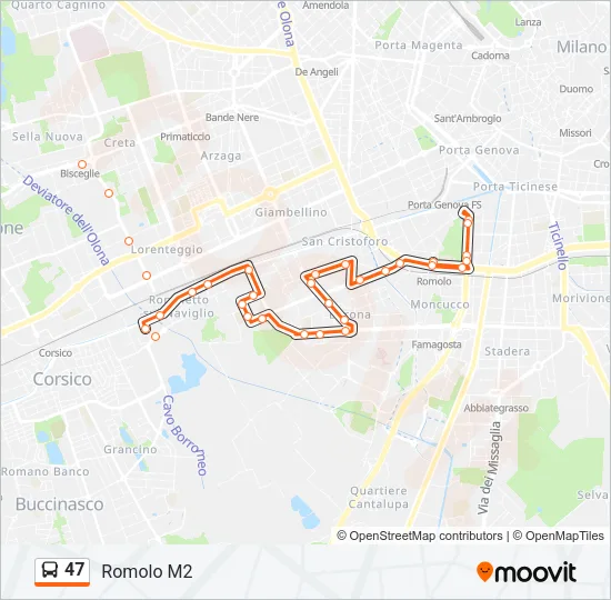 47 Bus Line Map