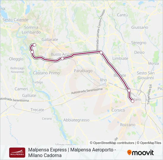 MXP1 Train Line Map
