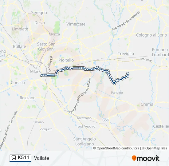 K511 Bus Line Map