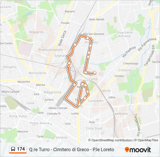 174 Bus Line Map