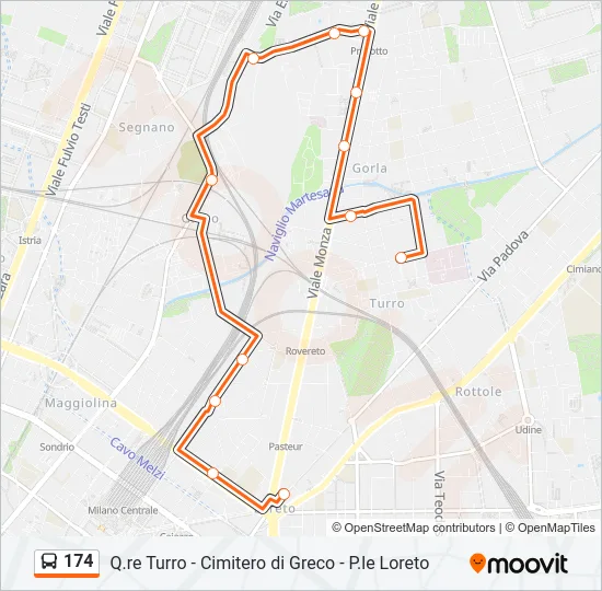 174 Bus Line Map