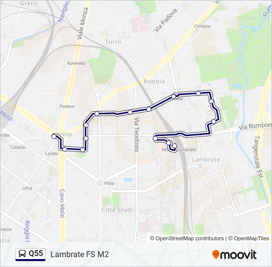 Q55 Bus Line Map