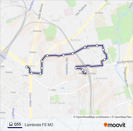 Q55 bus Line Map
