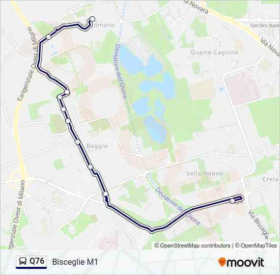 Q76 Bus Line Map
