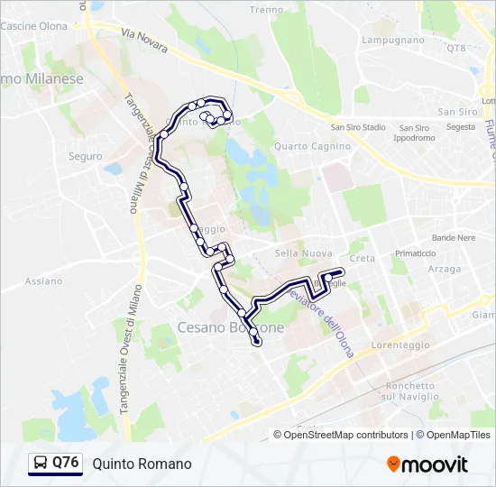 Q76 Bus Line Map