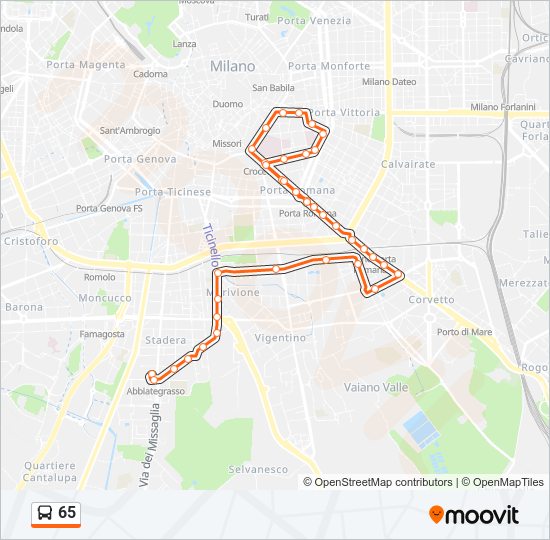 65 bus Line Map