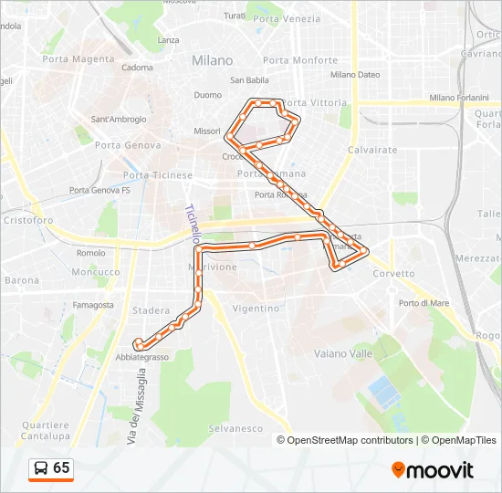 65 Bus Line Map