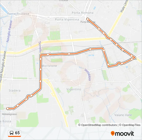 65 Bus Line Map