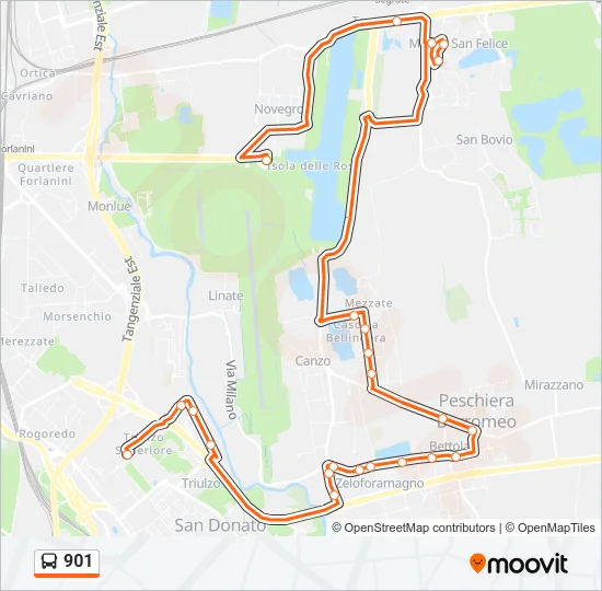 901 Bus Line Map