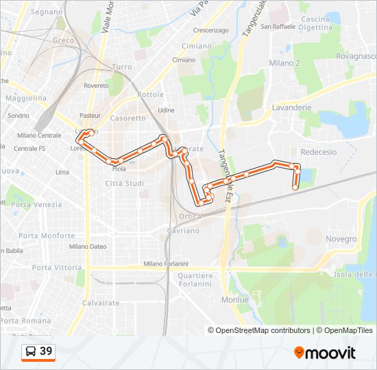 39 bus Line Map