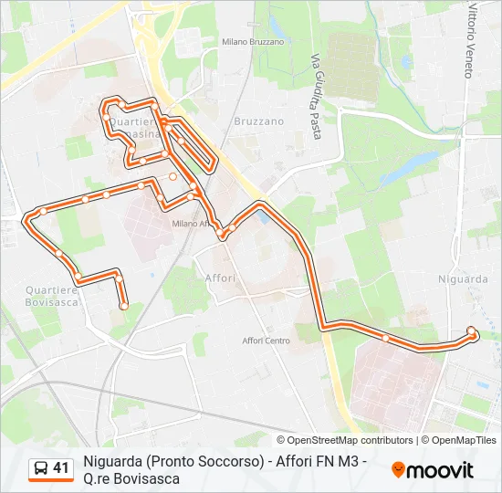 41 Bus Line Map