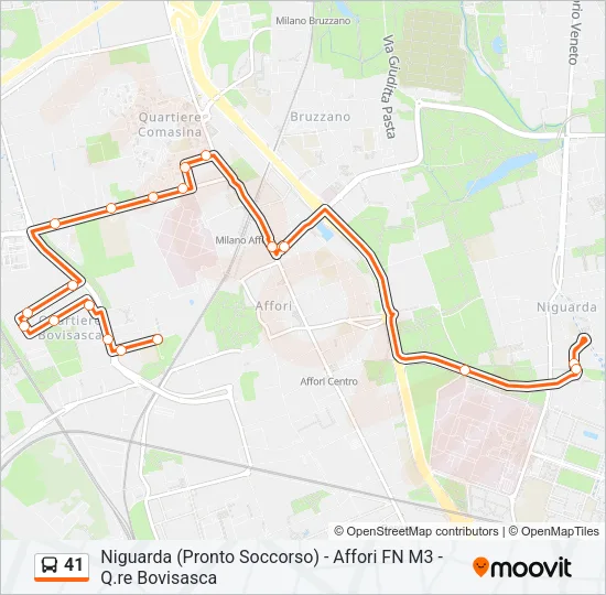 41 Bus Line Map