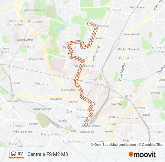 42 Bus Line Map