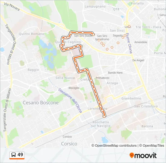49 Bus Line Map
