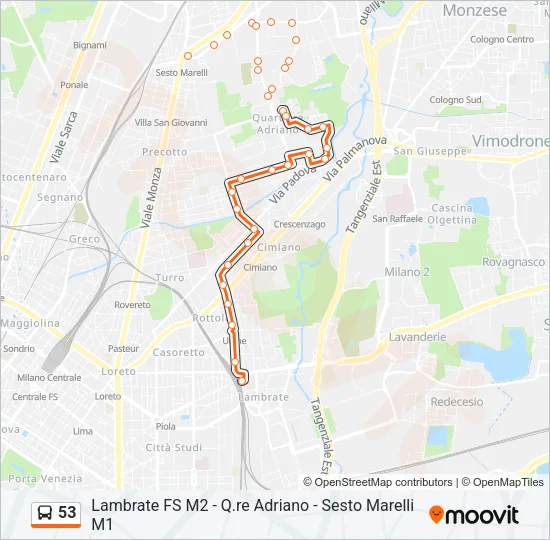 53 Bus Line Map